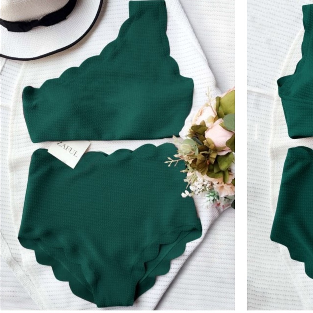 High waisted Scalloped Bikini